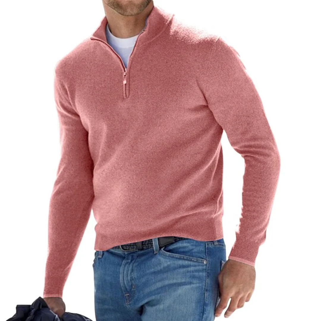 Variant image for Men's Quarter Zip Pullover Gray Size L Polyester-57