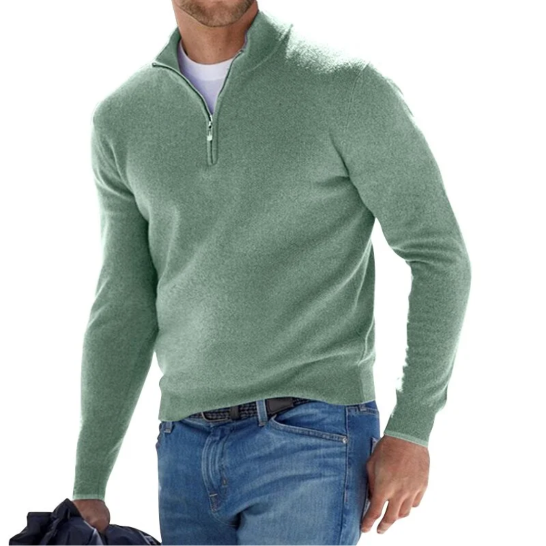 Variant image for Men's Quarter Zip Pullover Gray Size L Polyester-33