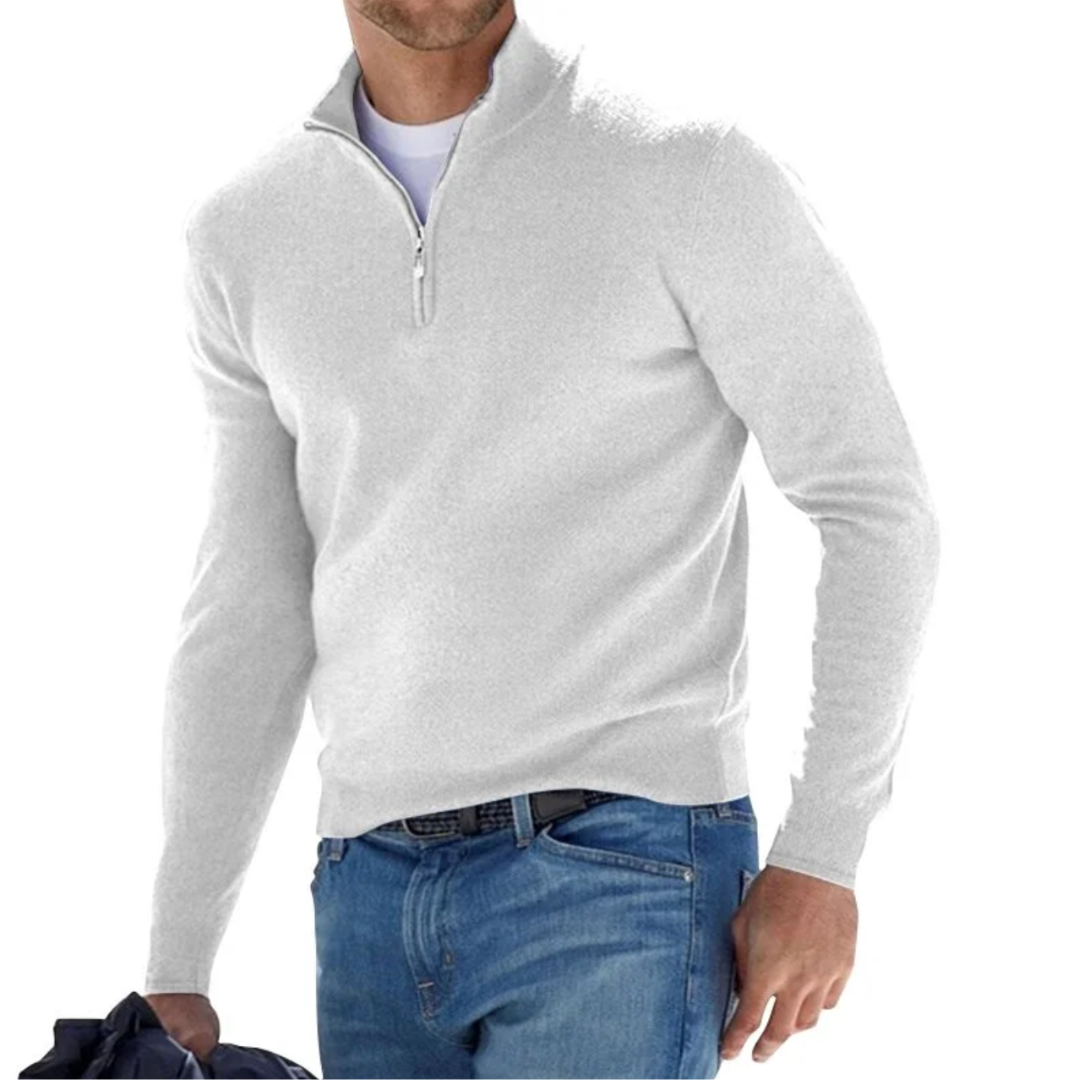 Variant image for Men's Quarter Zip Pullover Gray Size L Polyester-41