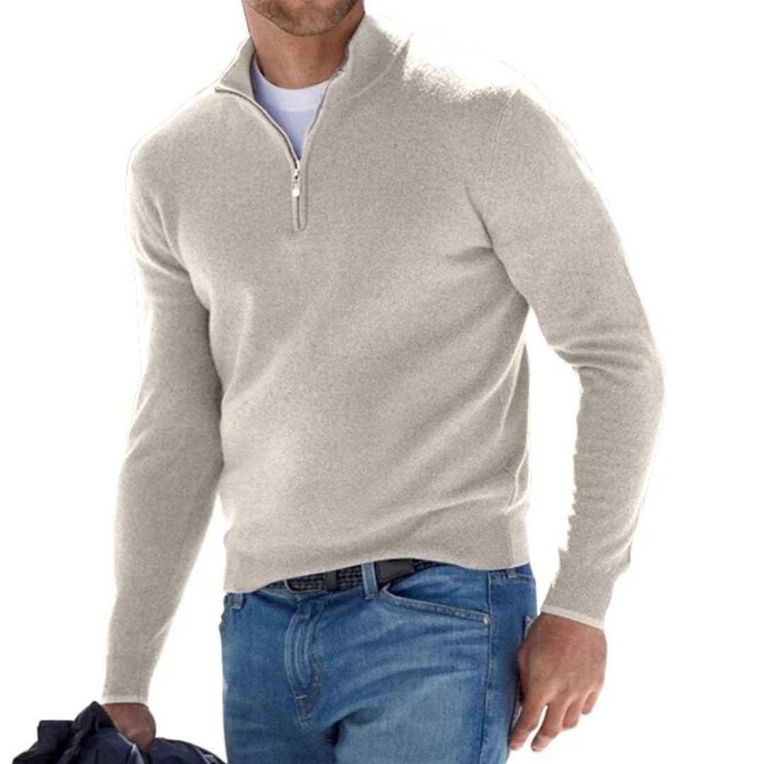 Variant image for Men's Quarter Zip Pullover Gray Size L Polyester-49