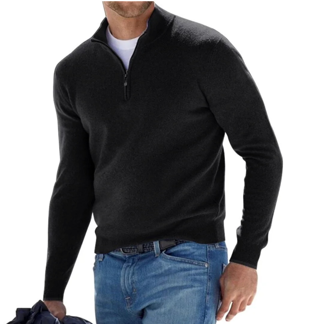 Variant image for Men's Quarter Zip Pullover Gray Size L Polyester-25