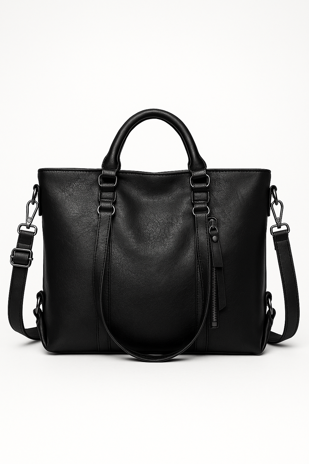 Hunter | Women's Handbag Black Medium Genuine Leather