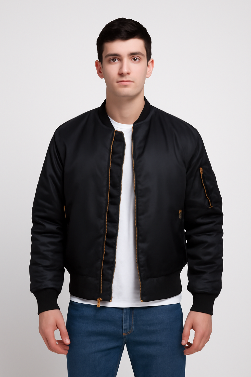 Elijah | Classic Bomber Jacket with Utility Zipper Detail