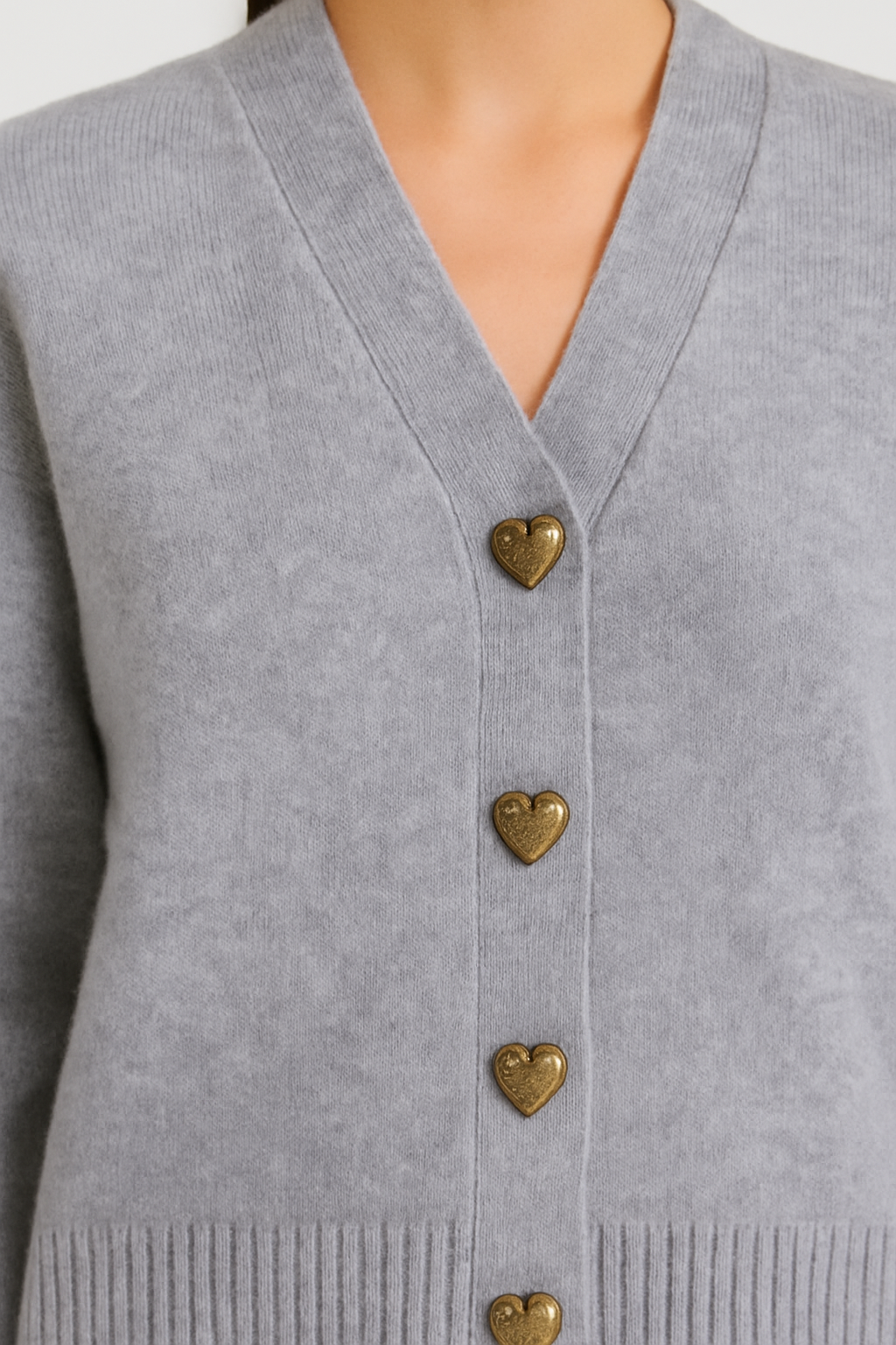 Aveline | Women's Heart-Button Knit Cardigan