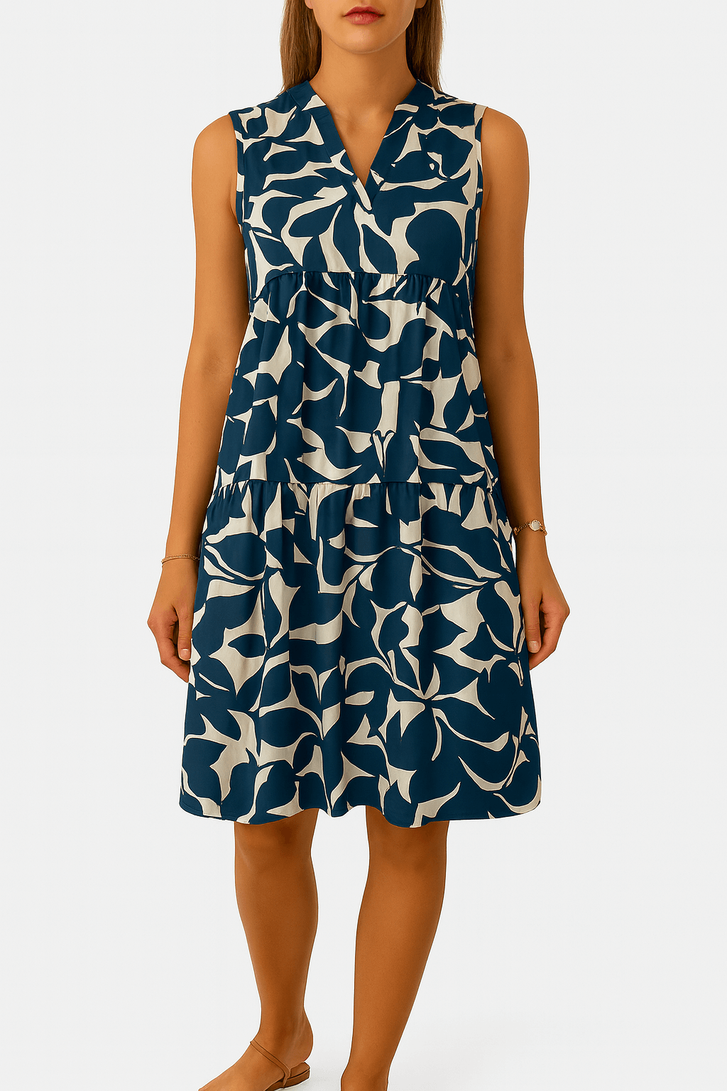 Celine | Sleeveless Abstract Print Summer Dress