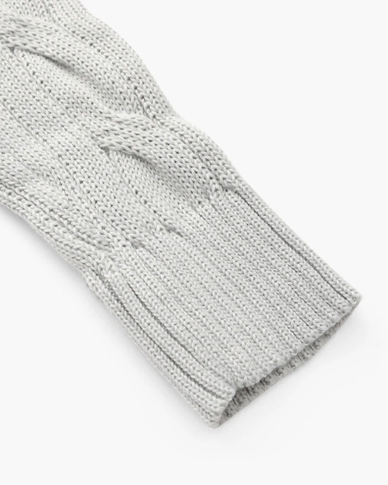 Men's Half-Zip Sweater Gray Size M Cable Knit-6
