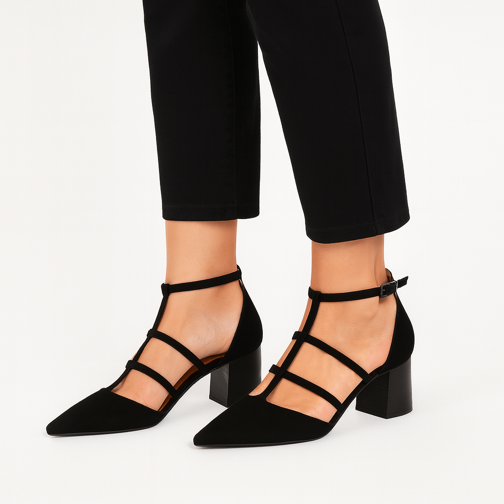 Serene – Elegant Pointed Lace-Up Heels