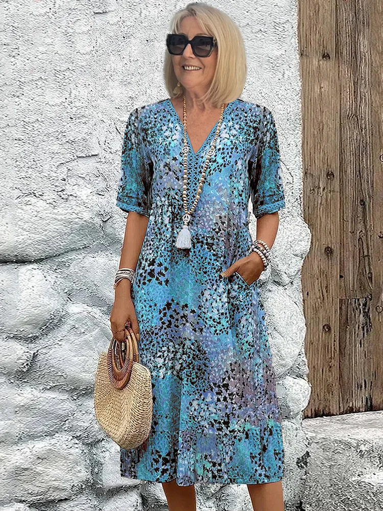 Variant image for Women's Floral Midi Dress Multi Size M Polyester-13