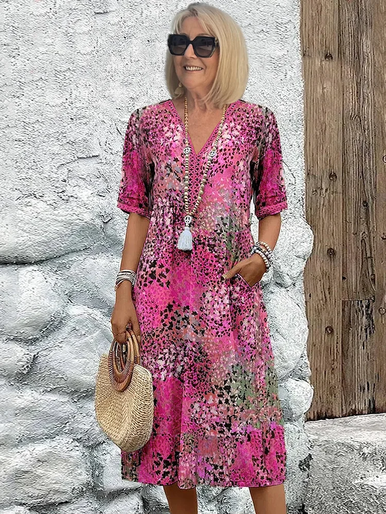 Variant image for Women's Floral Midi Dress Multi Size M Polyester-19