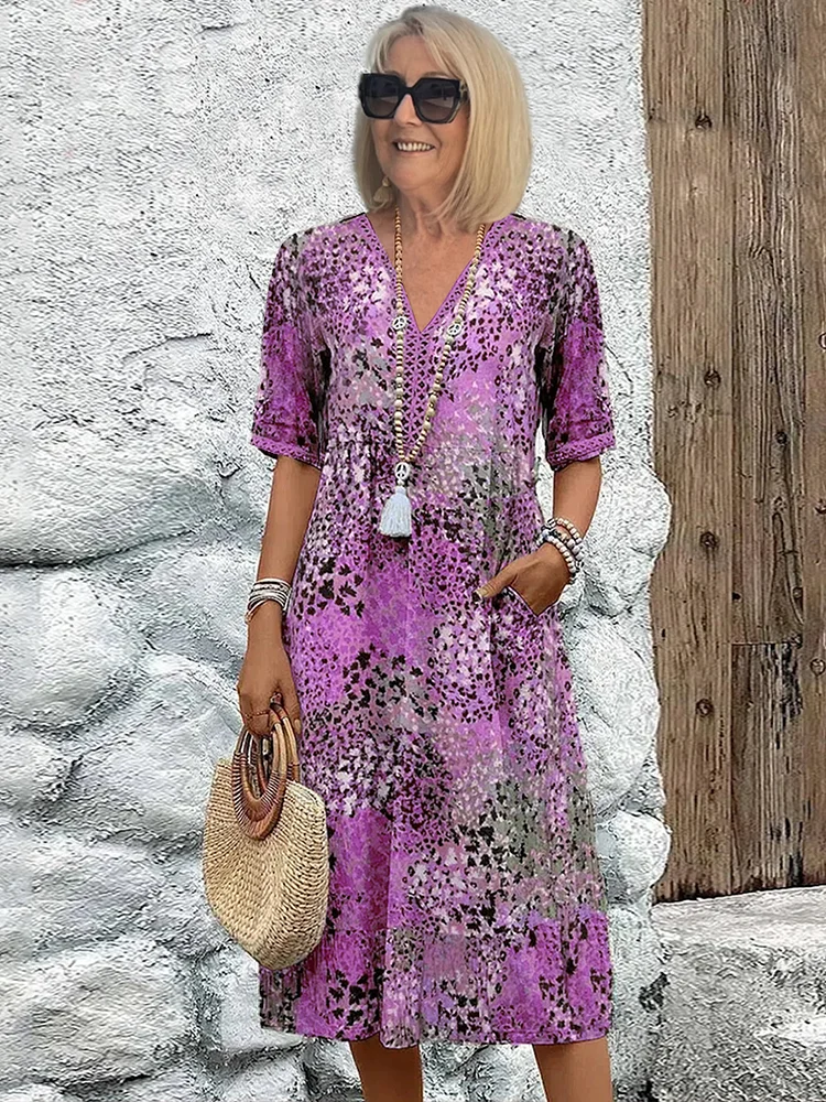 Variant image for Women's Floral Midi Dress Multi Size M Polyester-25