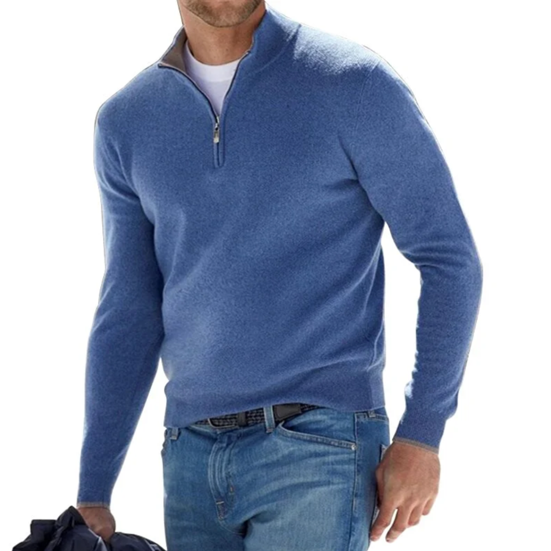 Variant image for Men's Quarter Zip Pullover Gray Size L Polyester-15