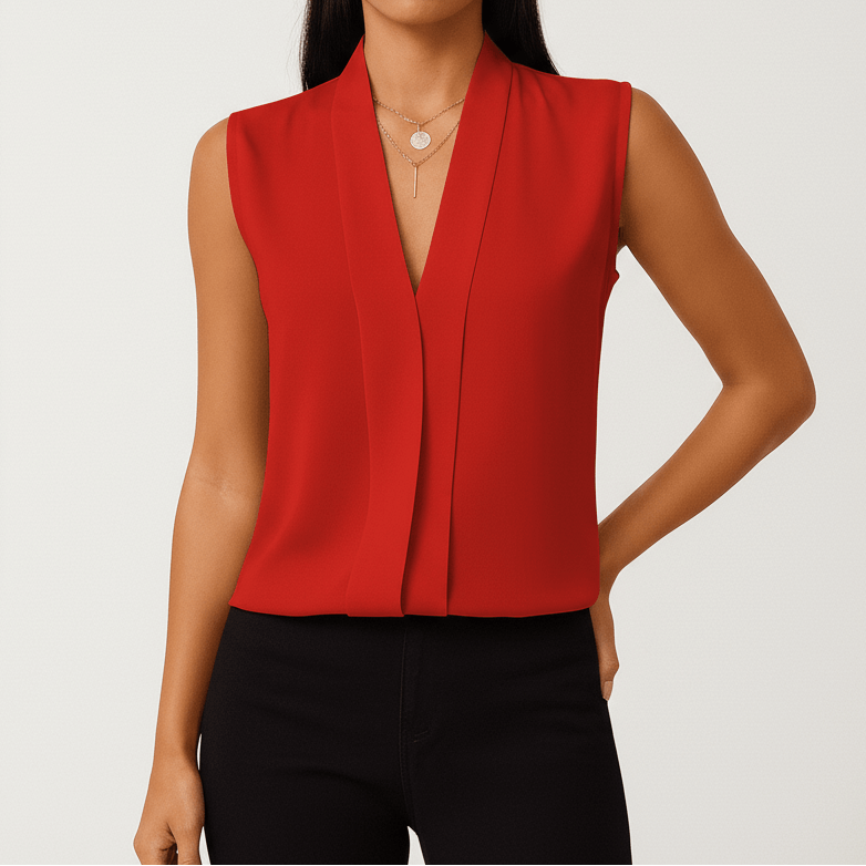 Alina – Chiffon V-Neck Blouse