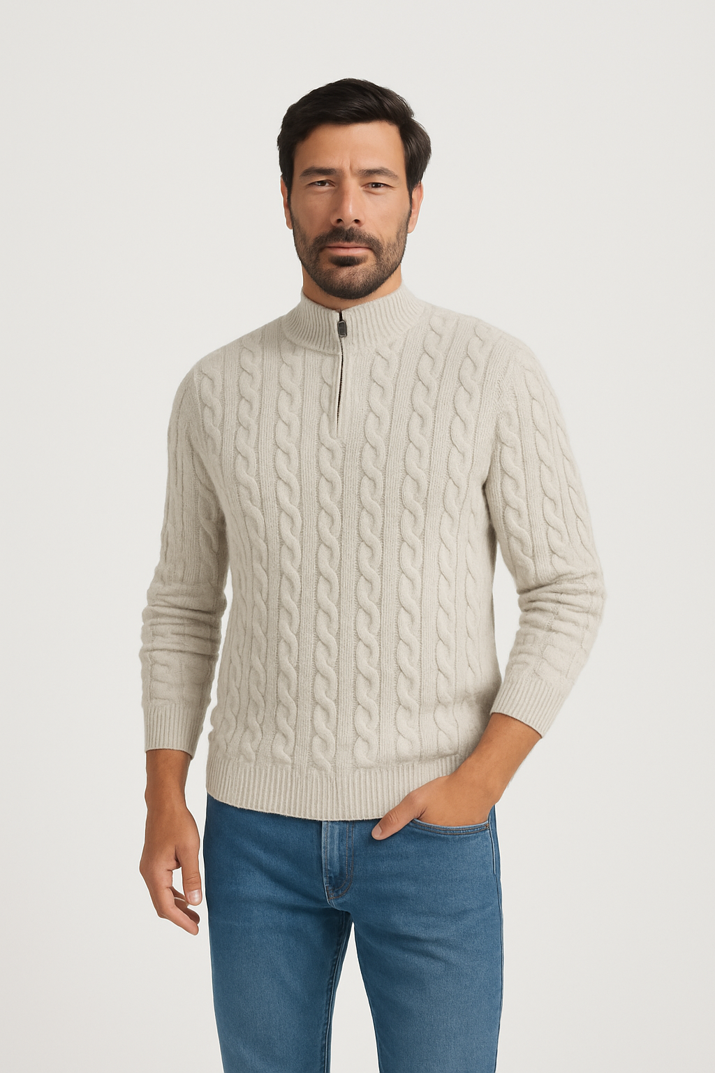 Jasper | Half-Zip Cable Knit Sweater