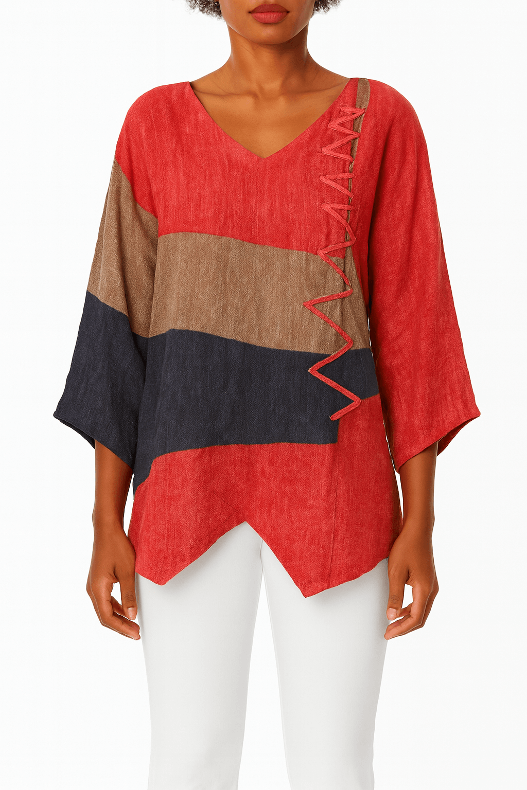 Leona | Colorblock Vneck Tunic