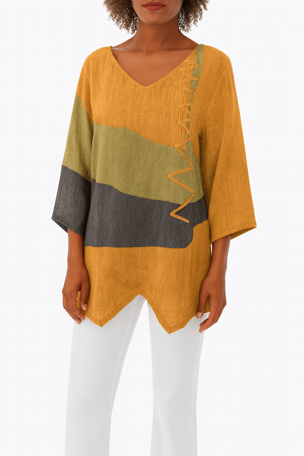 Leona | Colorblock Vneck Tunic