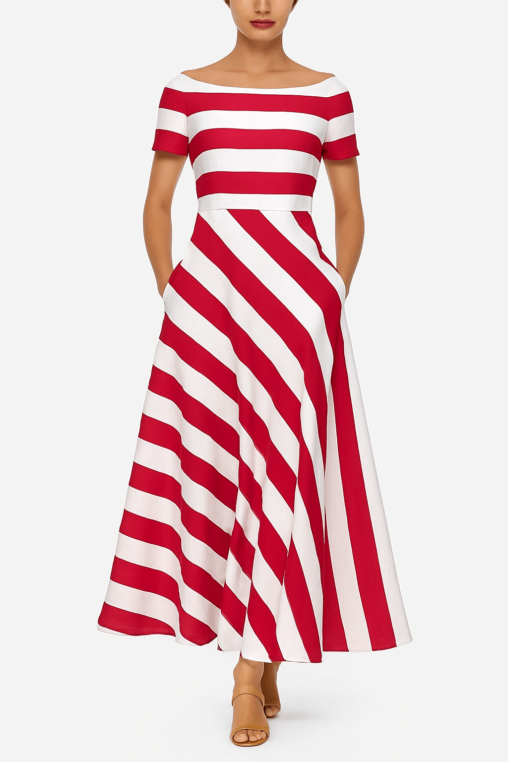 Alina | Striped Elegant Maxi Dress