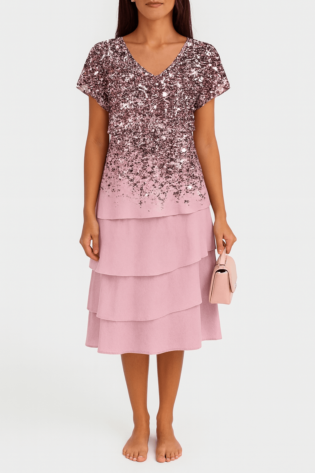 Nerina | Flowing Tiered Summer Dress with Floral Print