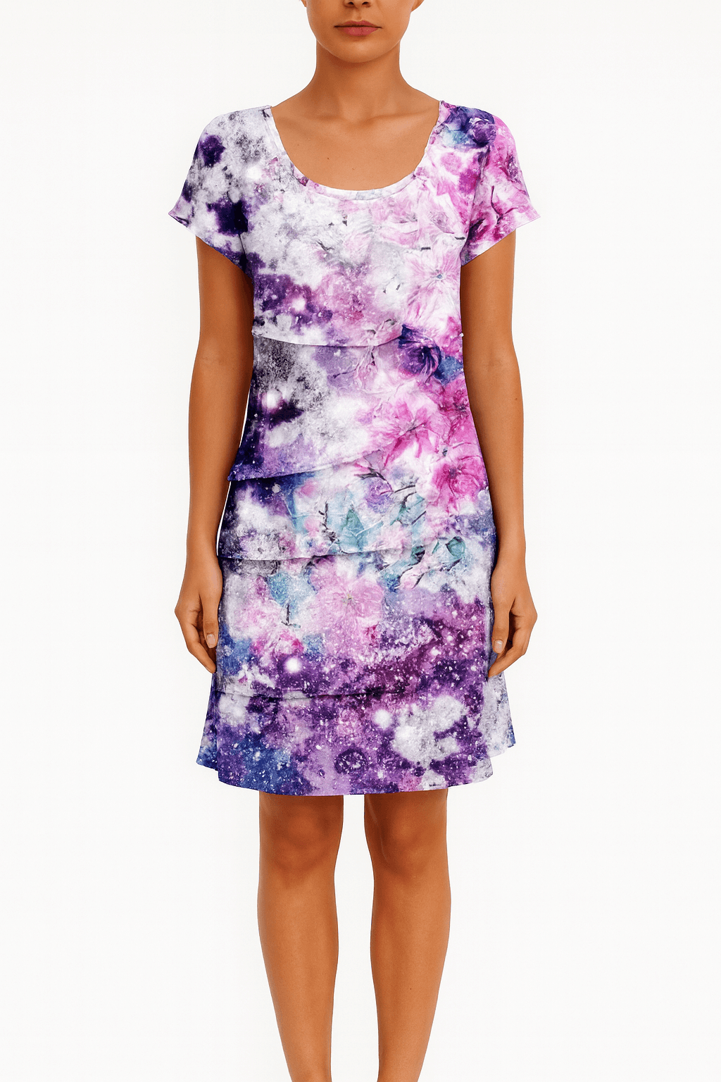 Nerina | Flowing Tiered Summer Dress with Floral Print