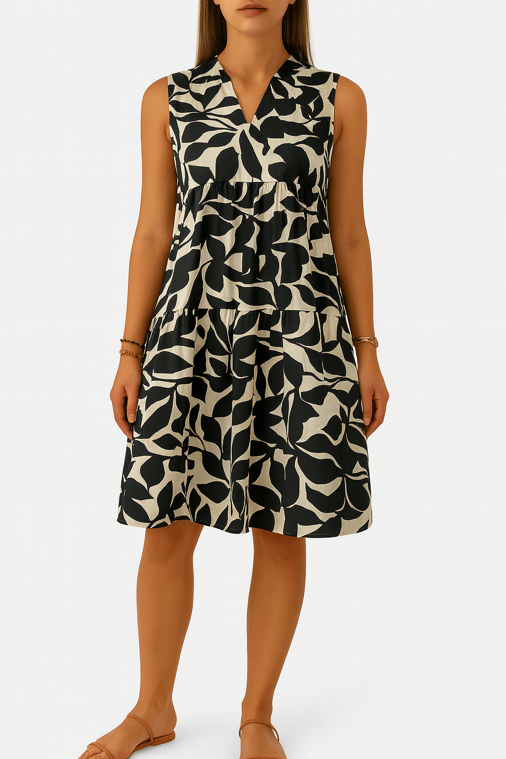 Celine | Sleeveless Abstract Print Summer Dress