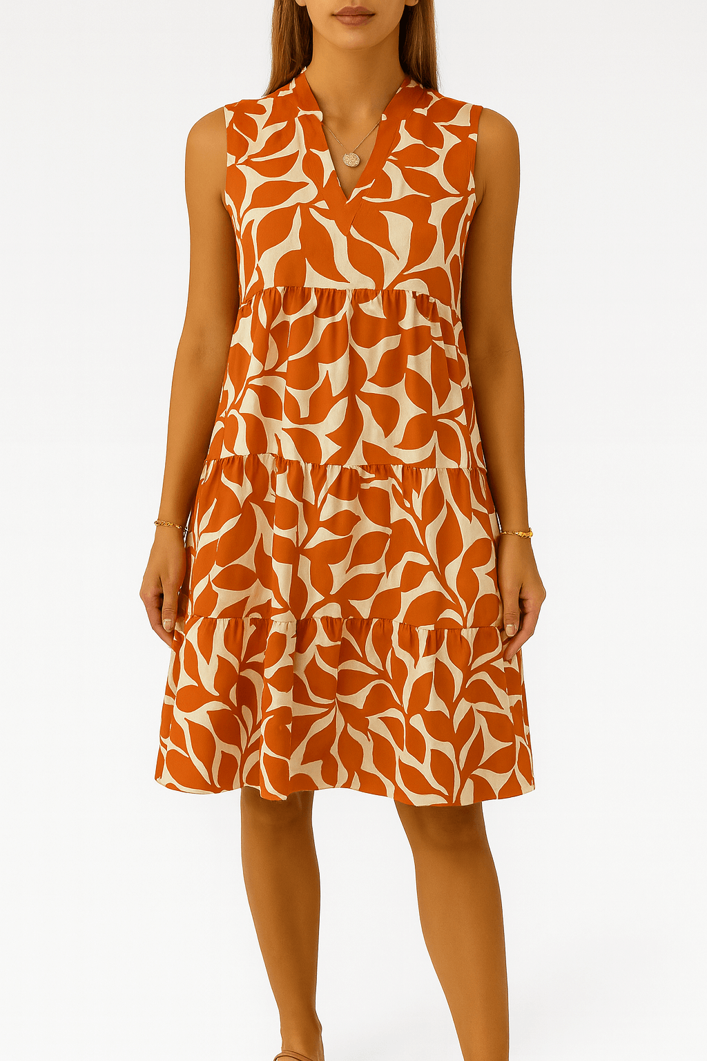 Celine | Sleeveless Abstract Print Summer Dress