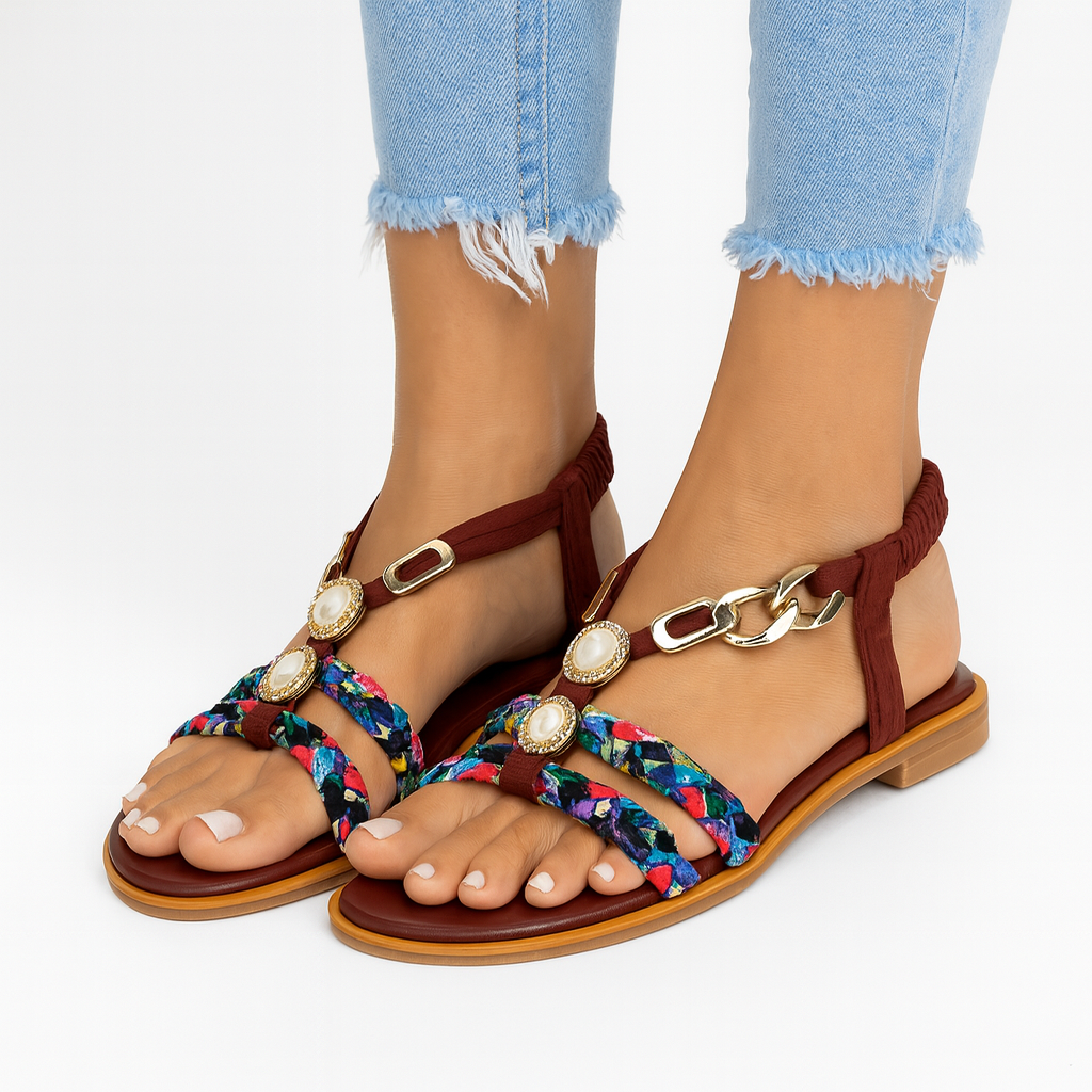 Marielle | Slingback Sandals with Pearl Detailing