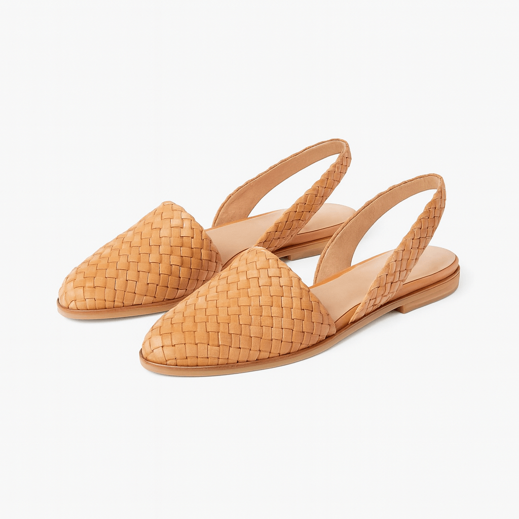 Clara | Elegant Black Slingback Flats with Closed Toe