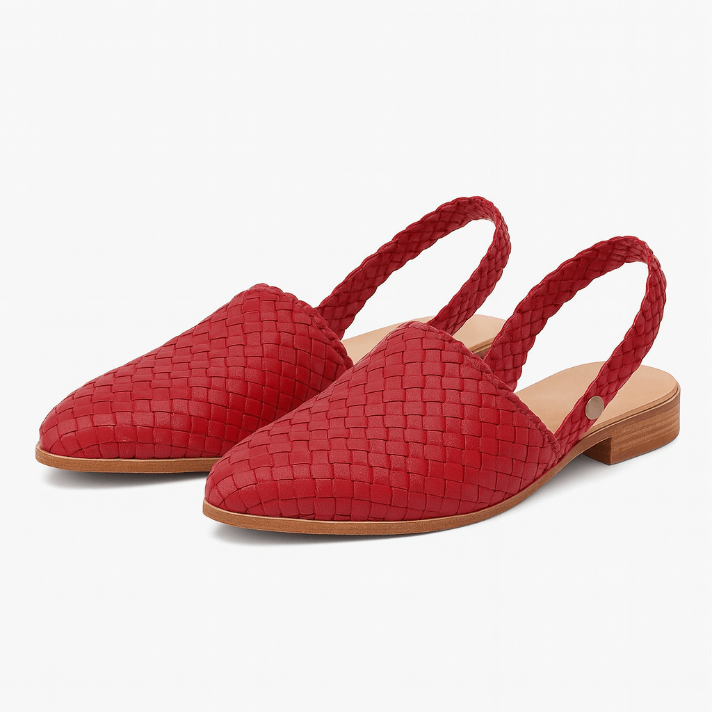 Clara | Elegant Black Slingback Flats with Closed Toe
