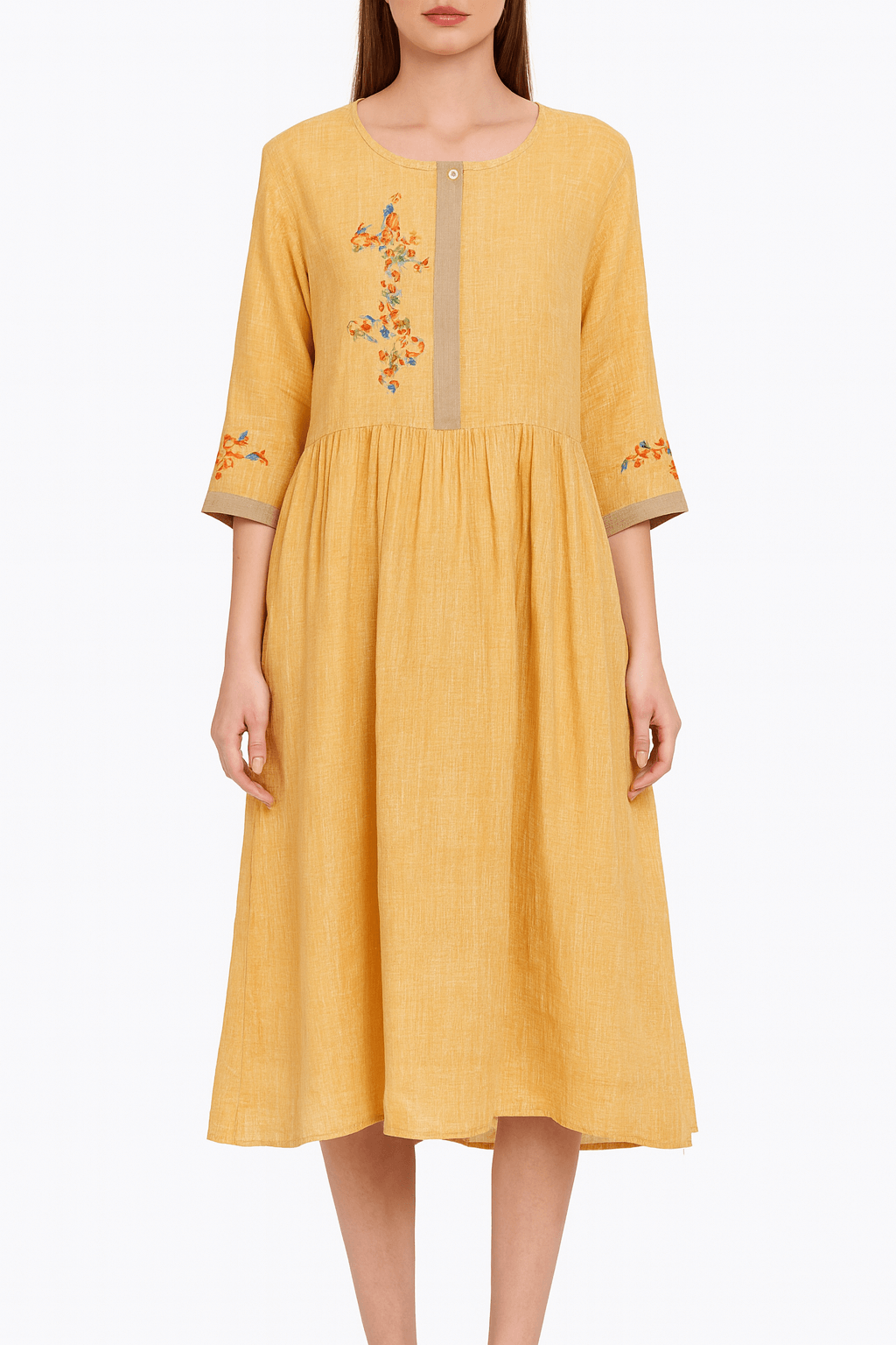 Paisley | Embroidered Linen Dress