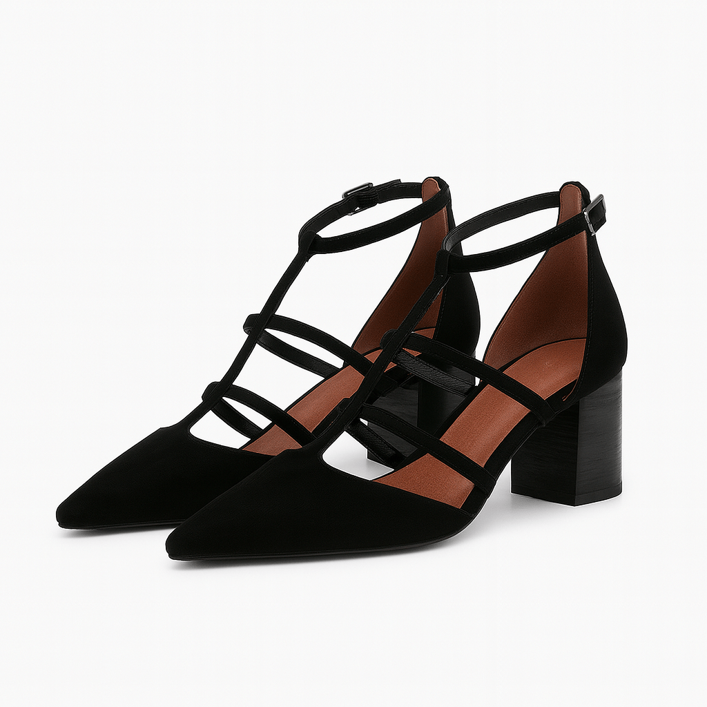 Serene – Elegant Pointed Lace-Up Heels