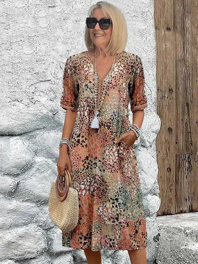 Variant image for Women's Floral Midi Dress Multi Size M Polyester-1